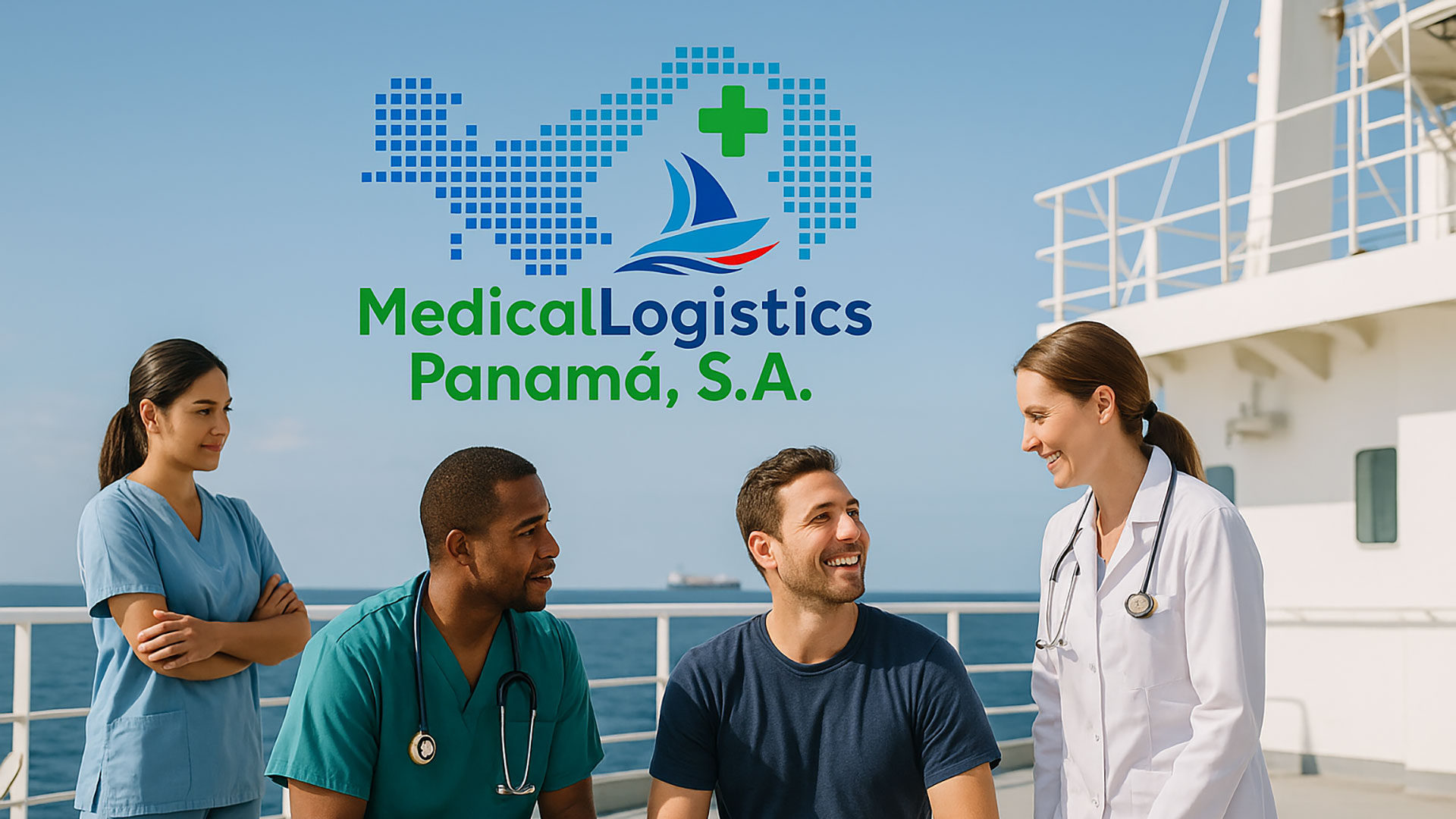 Medical team assisting maritime crew